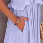 Ruffled Sleeveless Tiered Maxi Dress with Pockets - Oh she Rose
