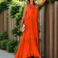 Ruffled Sleeveless Tiered Maxi Dress with Pockets - Oh she Rose