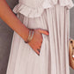 Ruffled Sleeveless Tiered Maxi Dress with Pockets - Oh she Rose
