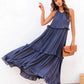 Ruffled Sleeveless Tiered Maxi Dress with Pockets - Oh she Rose