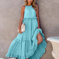 Ruffled Sleeveless Tiered Maxi Dress with Pockets - Oh she Rose