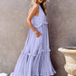 Ruffled Sleeveless Tiered Maxi Dress with Pockets - Oh she Rose