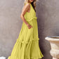 Ruffled Sleeveless Tiered Maxi Dress with Pockets - Oh she Rose