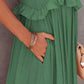 Ruffled Sleeveless Tiered Maxi Dress with Pockets - Oh she Rose