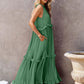 Ruffled Sleeveless Tiered Maxi Dress with Pockets - Oh she Rose