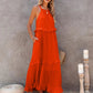 Ruffled Sleeveless Tiered Maxi Dress with Pockets - Oh she Rose