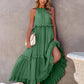 Ruffled Sleeveless Tiered Maxi Dress with Pockets - Oh she Rose