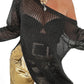 Side Slit Long Sleeve Knit Cover Up - Oh she Rose