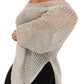 Side Slit Long Sleeve Knit Cover Up - Oh she Rose