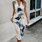 Sleeveless Geo Print Wide Leg Belted Jumpsuit - Oh she Rose