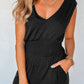 Smocked Sleeveless V Neck Jumpsuit - Oh she Rose