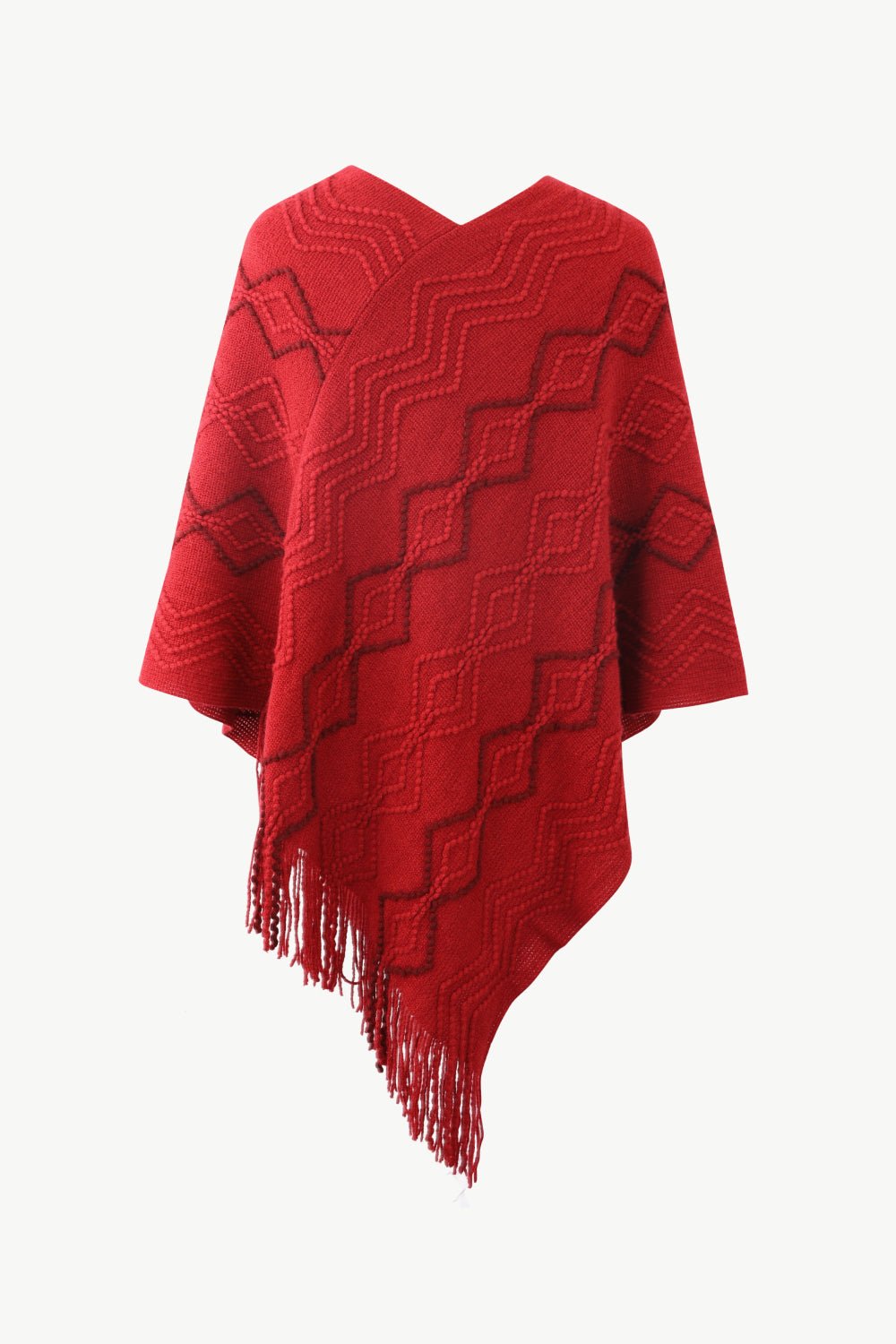 So Pearly Fringe Hem Poncho - Oh she Rose