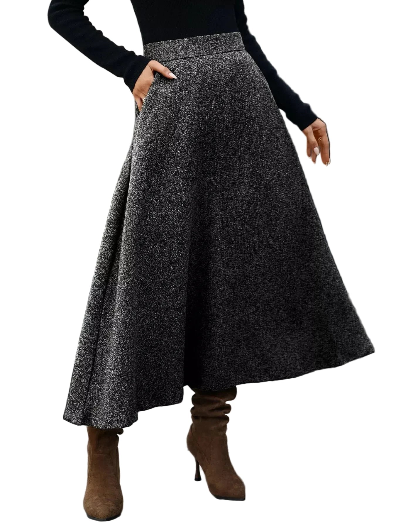Soft A - Line Midi Skirt - Oh she Rose