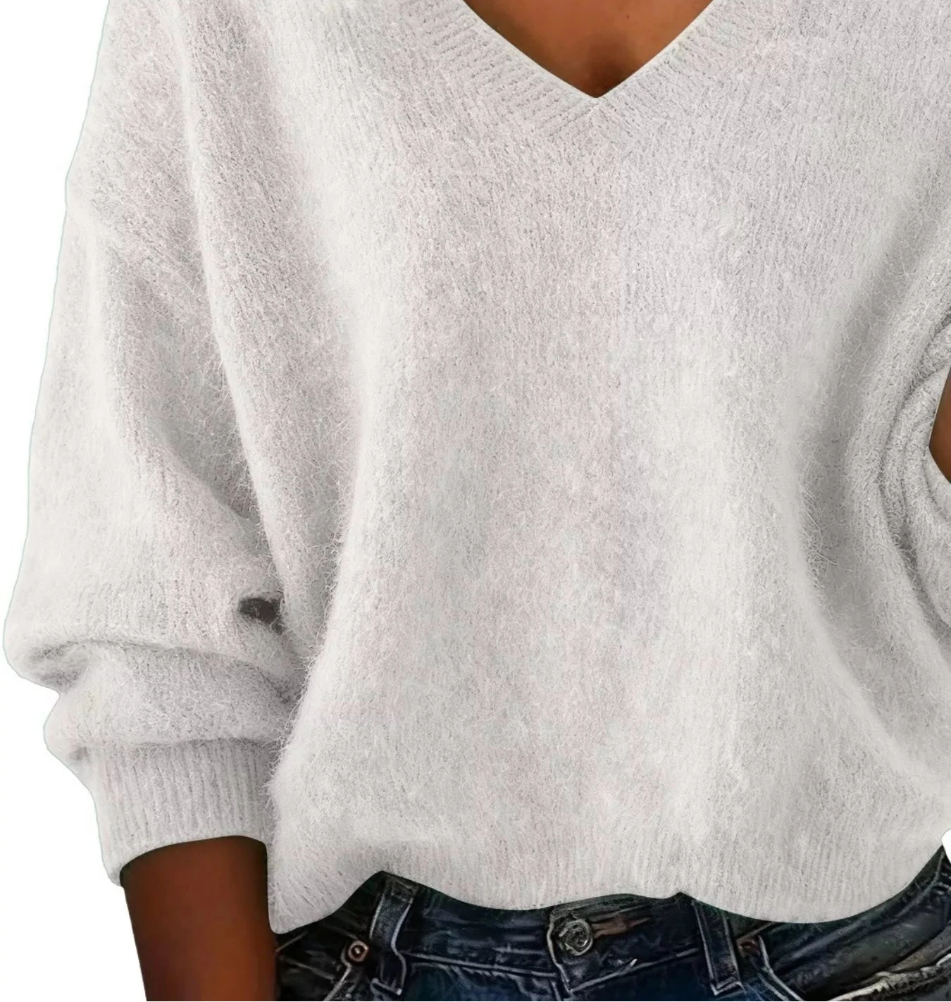 Soft V - Neck Knit Sweater - Oh she Rose