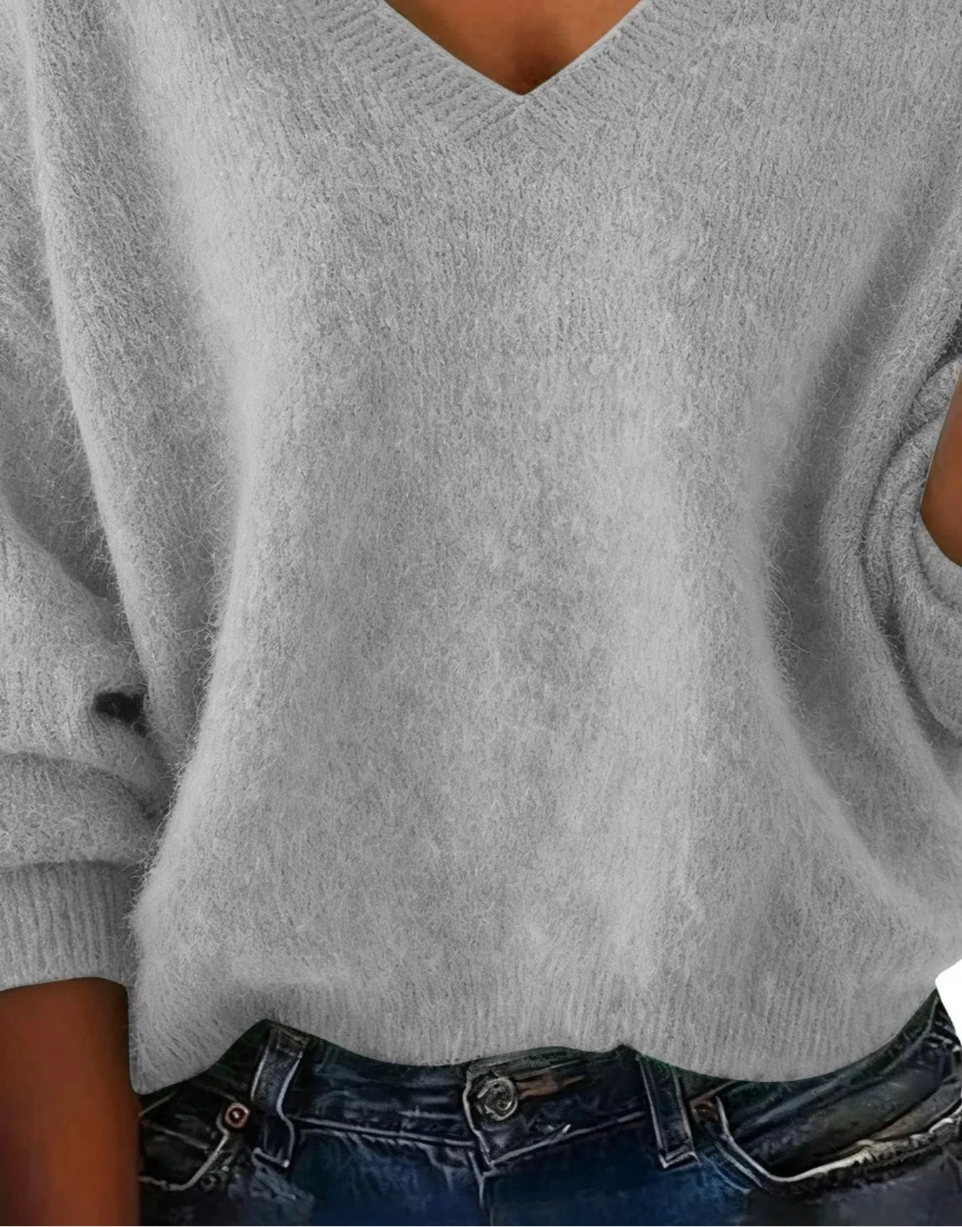 Soft V - Neck Knit Sweater - Oh she Rose