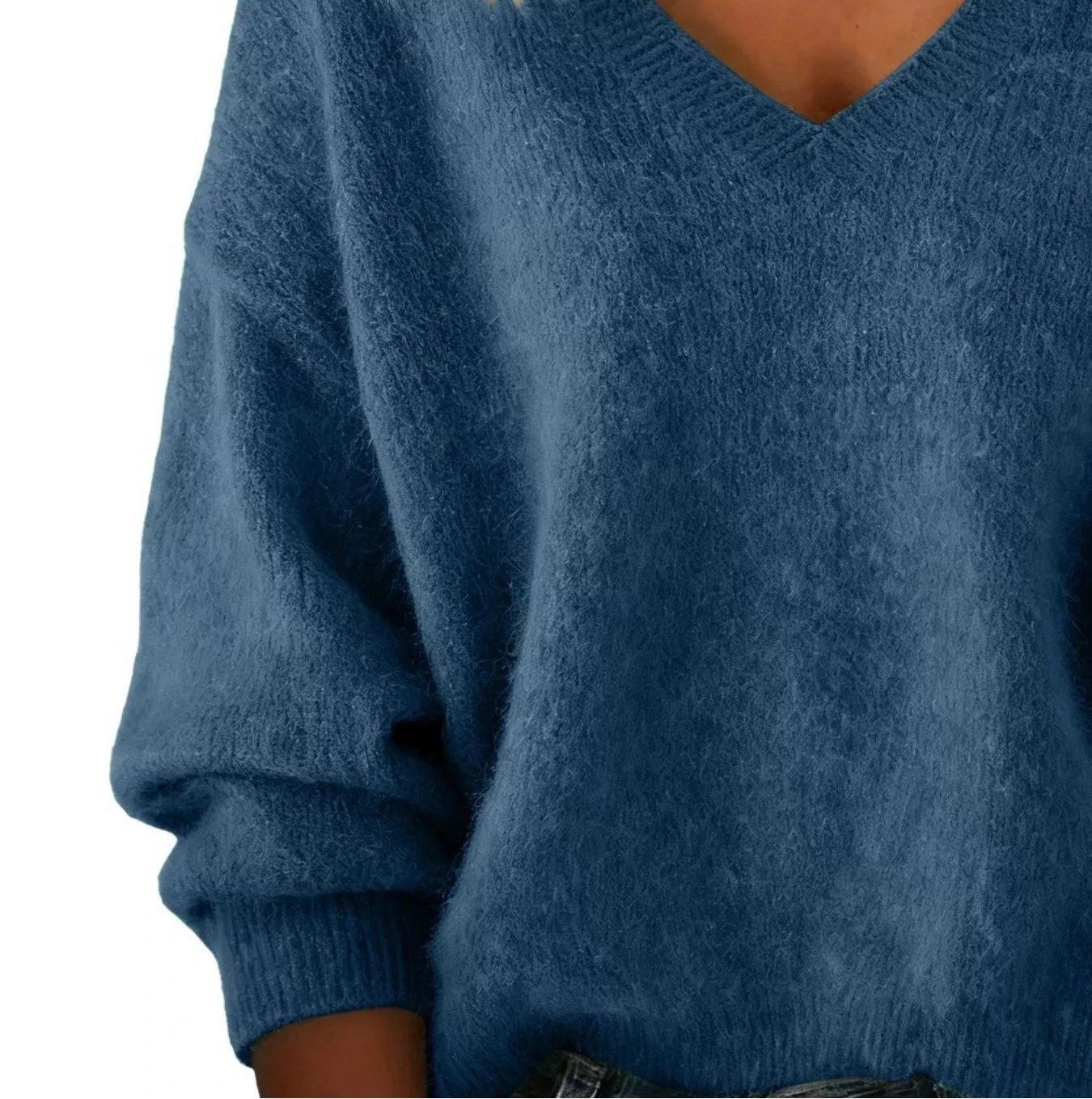 Soft V - Neck Knit Sweater - Oh she Rose