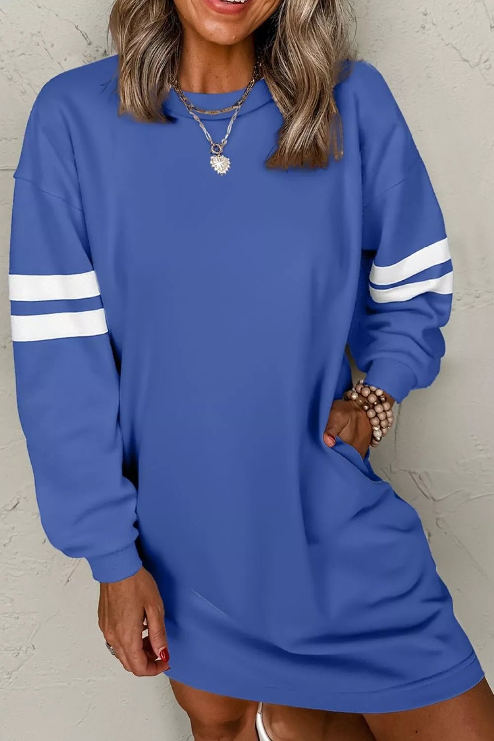 Stripe Sweatshirt Dress - Oh she Rose