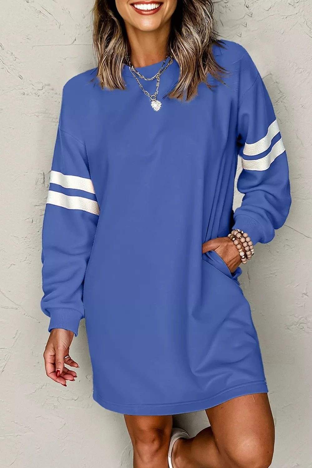 Stripe Sweatshirt Dress - Oh she Rose