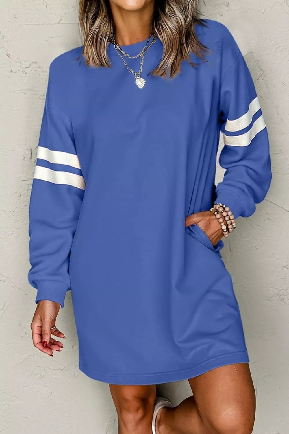 Stripe Sweatshirt Dress - Oh she Rose