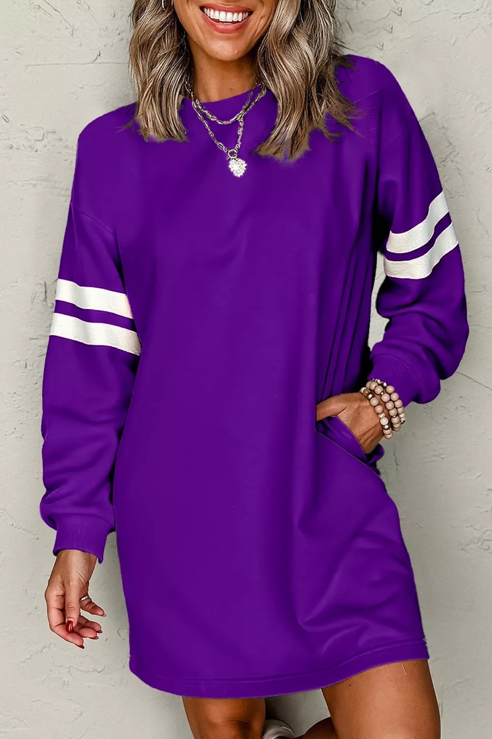 Stripe Sweatshirt Dress - Oh she Rose