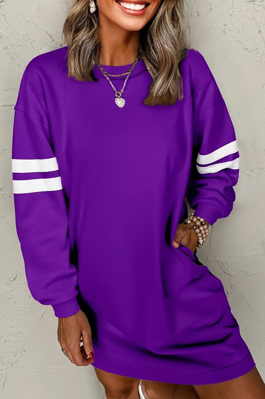 Stripe Sweatshirt Dress - Oh she Rose