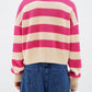 Striped Button Down Drop Shoulder Cardigan - Oh she Rose