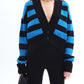 Striped Button Down Drop Shoulder Cardigan - Oh she Rose