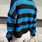 Striped Button Down Drop Shoulder Cardigan - Oh she Rose