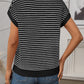 Striped Round Neck Short Sleeve Knit Top - Oh she Rose