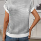 Striped Round Neck Short Sleeve Knit Top - Oh she Rose