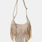 Suede Fringe Adjustable Strap Shoulder Bag - Oh she Rose