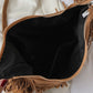 Suede Fringe Adjustable Strap Shoulder Bag - Oh she Rose