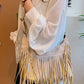Suede Fringe Adjustable Strap Shoulder Bag - Oh she Rose
