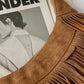 Suede Fringe Adjustable Strap Shoulder Bag - Oh she Rose