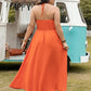 Tangerine Halter Neck Midi Dress - Oh she Rose