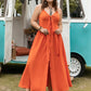 Tangerine Halter Neck Midi Dress - Oh she Rose