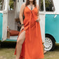 Tangerine Halter Neck Midi Dress - Oh she Rose