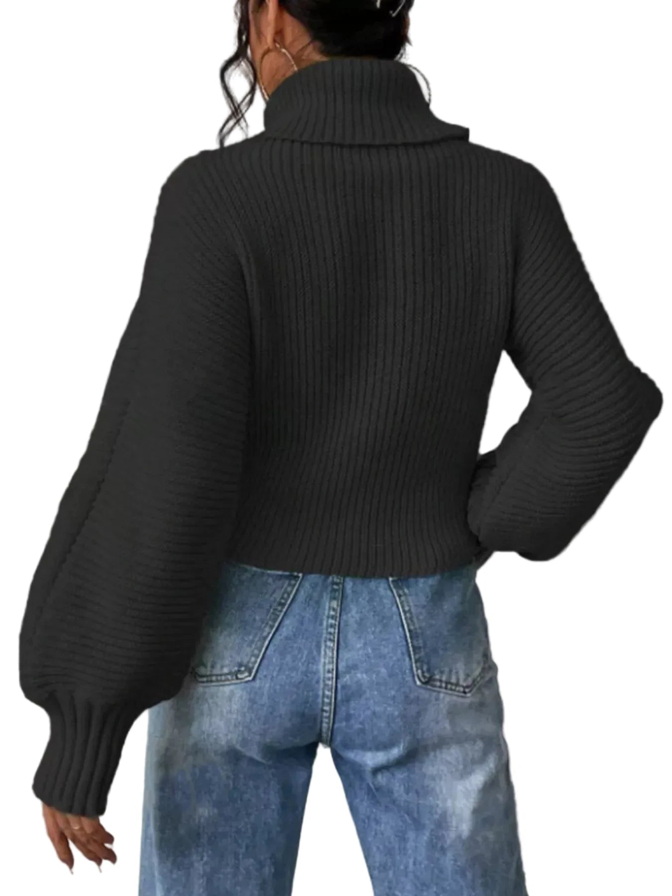 Textured Turtleneck Sweater - Oh she Rose