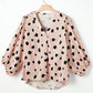 The Christy Animal Print V - Neck Blouse - Oh she Rose