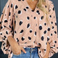 The Christy Animal Print V - Neck Blouse - Oh she Rose