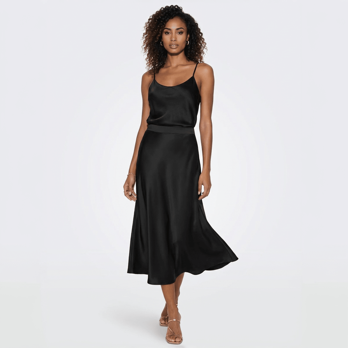 The Gilded Muse Satin Midi - Oh she Rose