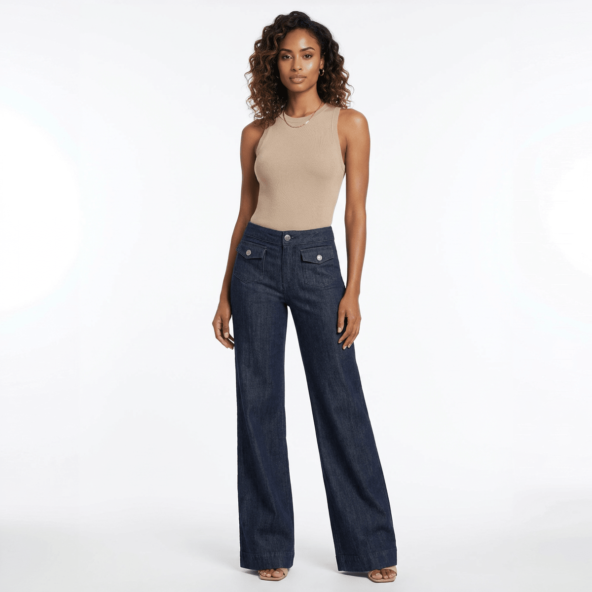 The Graphite Wide - Leg Trouser Jean - Oh she Rose