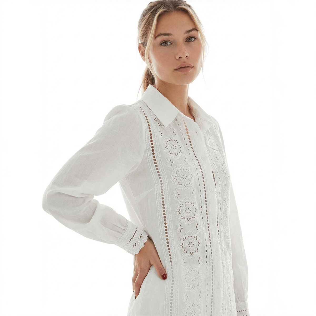 The Heirloom Eyelet Blouse - Oh she Rose