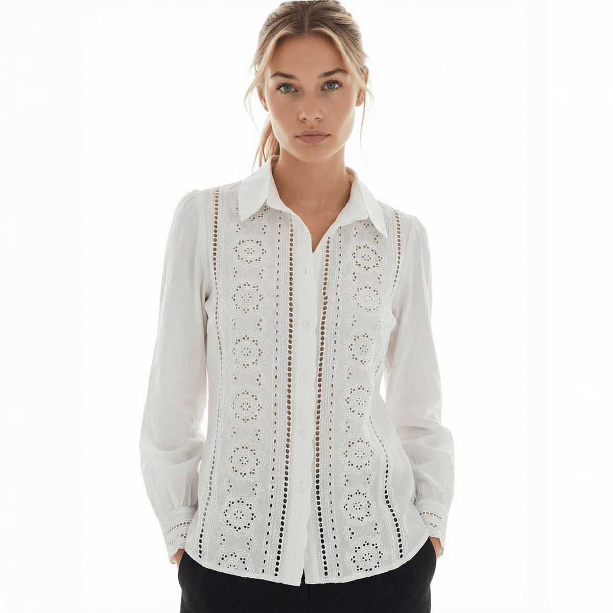 The Heirloom Eyelet Blouse - Oh she Rose