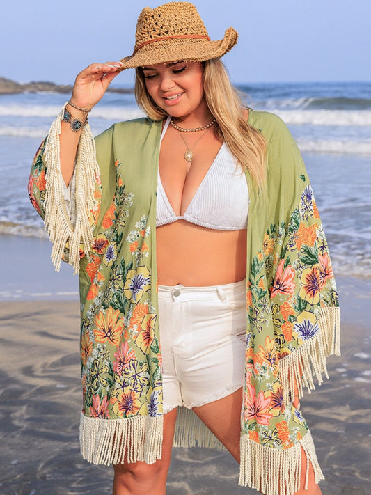 The Isabella Fringe Open Front Cover - Up - Oh she Rose