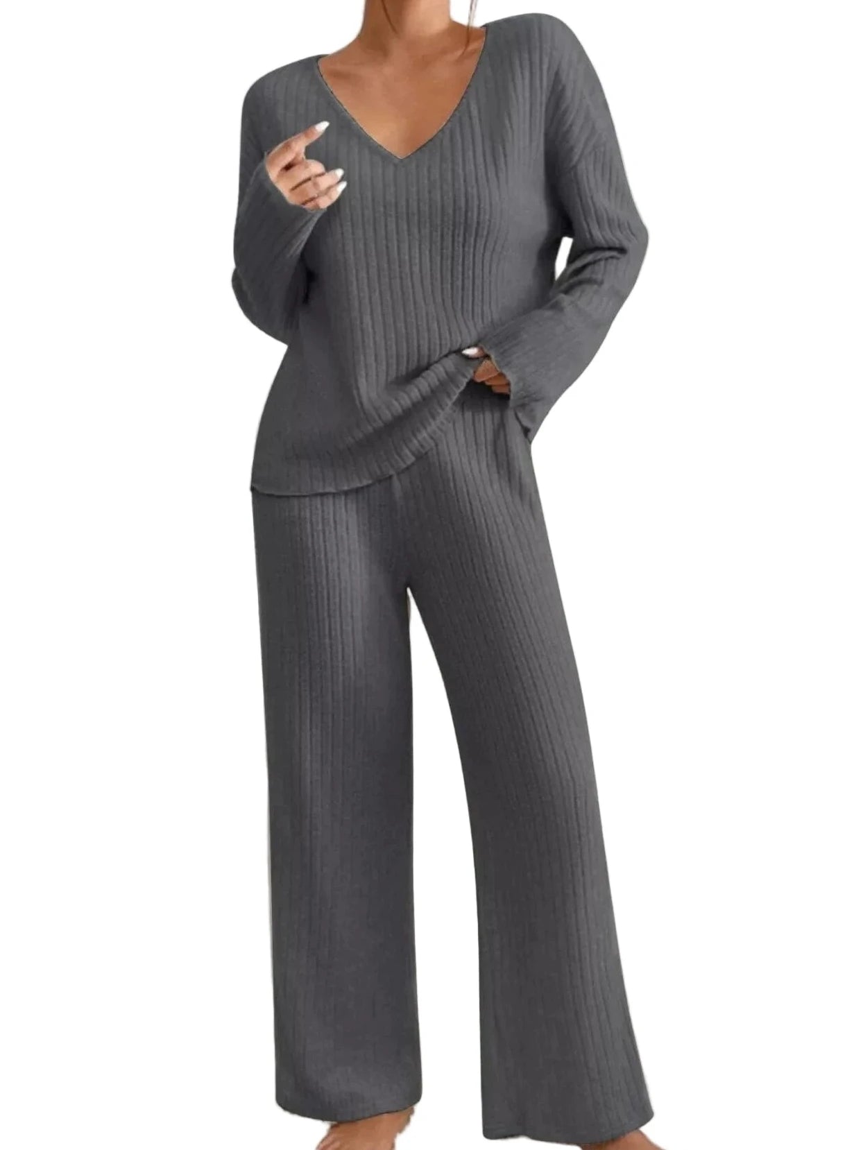 The Softline V - Neck Lounge Set - Oh she Rose