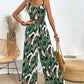 Tropical Print Spaghetti Strap Wide Leg Jumpsuit - Oh she Rose