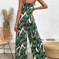 Tropical Print Spaghetti Strap Wide Leg Jumpsuit - Oh she Rose