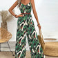 Tropical Print Spaghetti Strap Wide Leg Jumpsuit - Oh she Rose