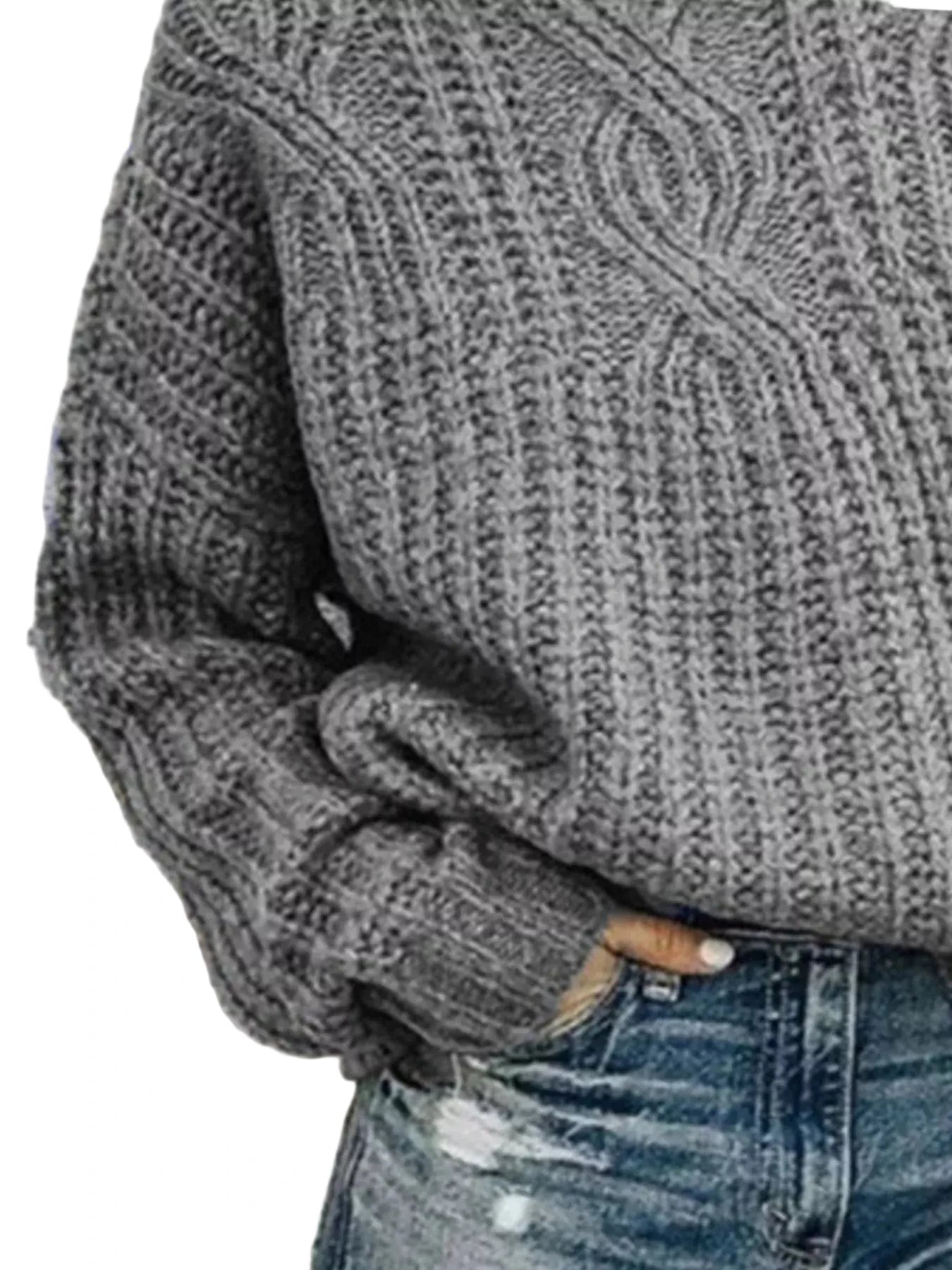 Turtleneck Knit Sweater - Oh she Rose